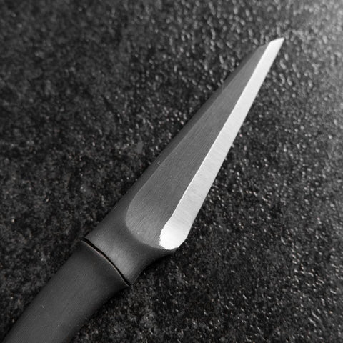 Kiridashi Messer D2 Poliert Edelstahl Bambus Design Griff 70mm mit Lederscheide-[Musashi]-[Japan-Küchenmesser]