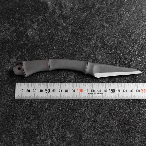 Kiridashi Messer D2 Poliert Edelstahl Bambus Design Griff 70mm mit Lederscheide-[Musashi]-[Japan-Küchenmesser]