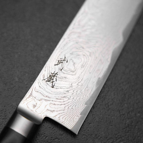 Kiritsuke AUS-10 Damast Schwarzer Westlicher Griff 210mm-[Musashi]-[Japan-Küchenmesser]
