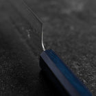 Kiritsuke AUS-10 Kagami Tsuchime Damast Dunkelblauer Urushi Griff 240mm-[Musashi]-[Japan-Küchenmesser]