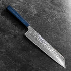 Kiritsuke AUS-10 Kagami Tsuchime Damast Dunkelblauer Urushi Griff 240mm-[Musashi]-[Japan-Küchenmesser]