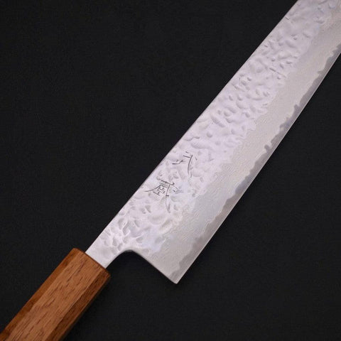 Kiritsuke AUS-10, Kagami Tsuchime Damast Yaki Urushi Griff, 210mm-[Musashi]-[Japan-Küchenmesser]