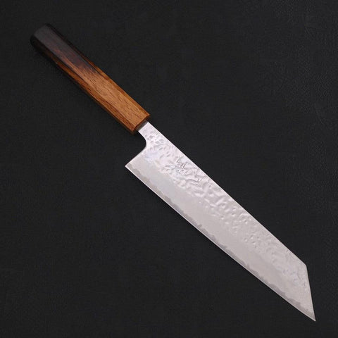 Kiritsuke AUS-10, Kagami Tsuchime Damast Yaki Urushi Griff, 210mm-[Musashi]-[Japan-Küchenmesser]