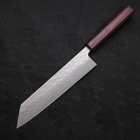 Kiritsuke AUS-10 Nashiji Damast Lila Urushi Griff 210mm-[Musashi]-[Japan-Küchenmesser]