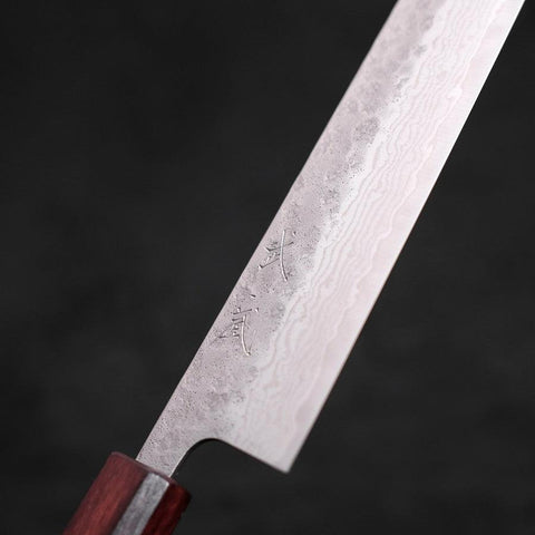 Kiritsuke AUS-10 Nashiji Damast Lila Urushi-Griff 210mm-[Musashi]-[Japan-Küchenmesser]