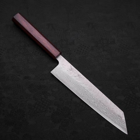 Kiritsuke AUS-10 Nashiji Damast Lila Urushi-Griff 210mm-[Musashi]-[Japan-Küchenmesser]