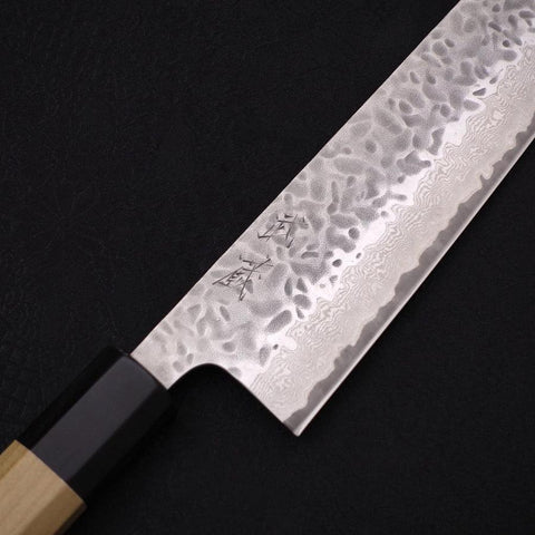 Kiritsuke AUS-10 Tsuchime Damast Büffelhorn und Magnolienholz Griff 210mm-[Musashi]-[Japan-Küchenmesser]