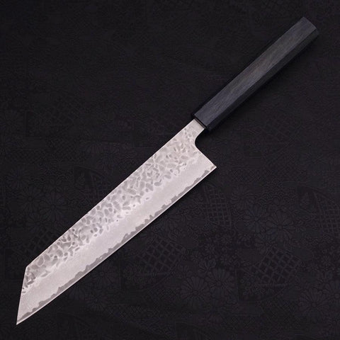Kiritsuke AUS-10 Tsuchime Damast Dunkelblauer Urushi Griff 210mm-[Musashi]-[Japan-Küchenmesser]