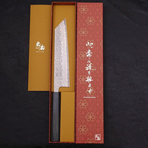 Kiritsuke AUS-10 Tsuchime Damast Dunkelblauer Urushi Griff 210mm-[Musashi]-[Japan-Küchenmesser]