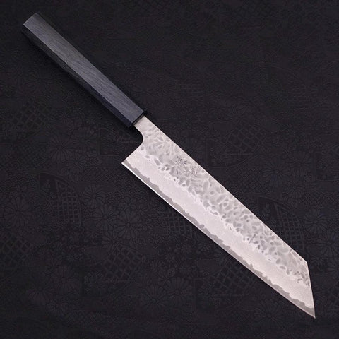 Kiritsuke AUS-10 Tsuchime Damast Dunkelblauer Urushi Griff 210mm-[Musashi]-[Japan-Küchenmesser]