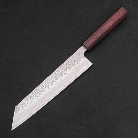Kiritsuke AUS-10 Tsuchime Damast Lila Urushi Griff 210mm-[Musashi]-[Japan-Küchenmesser]