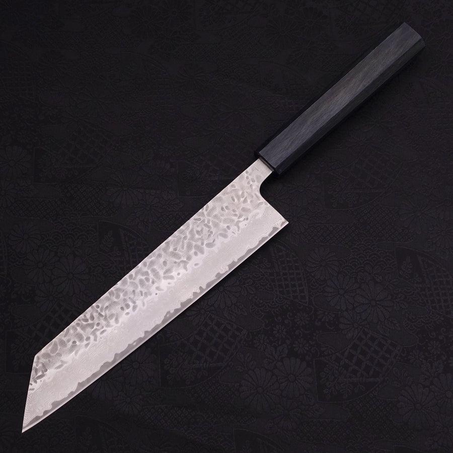 Kiritsuke AUS-10 Tsuchime Damast Urushi Griff Dunkelblau 210mm-[Musashi]-[Japan-Küchenmesser]