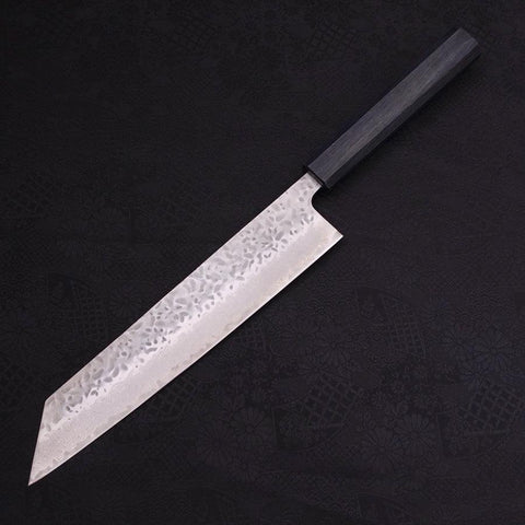 Kiritsuke AUS-10 Tsuchime Damast Urushi Griff Dunkelblau 240mm-[Musashi]-[Japan-Küchenmesser]