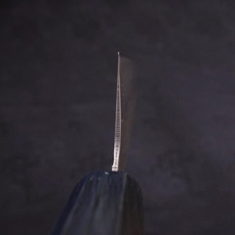 Kiritsuke AUS-10 Tsuchime Damast Urushi Griff Dunkelblau 240mm-[Musashi]-[Japan-Küchenmesser]