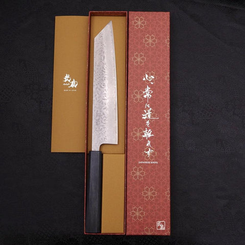 Kiritsuke AUS-10 Tsuchime Damast Urushi Griff Dunkelblau 240mm-[Musashi]-[Japan-Küchenmesser]