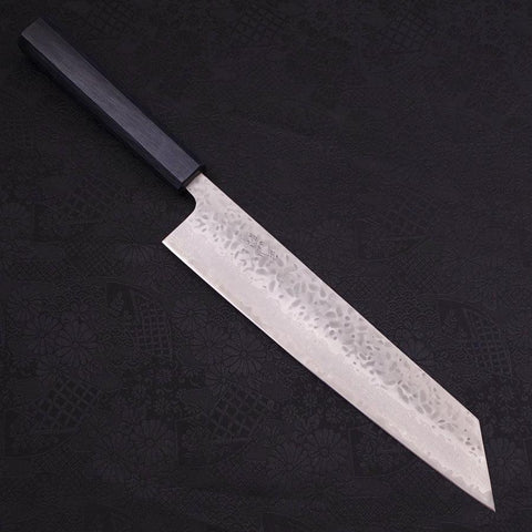 Kiritsuke AUS-10 Tsuchime Damast Urushi Griff Dunkelblau 240mm-[Musashi]-[Japan-Küchenmesser]