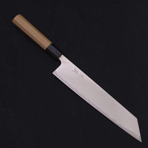 Kiritsuke AUS-10 Wellen-Nickel Damast Büffelhorn und Magnolienholz Griff 240mm-[Musashi]-[Japan-Küchenmesser]