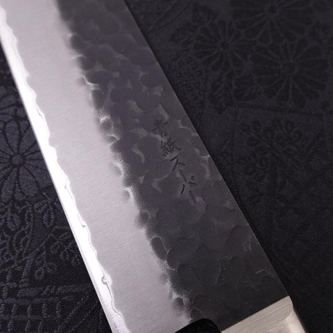 Kiritsuke Aogami-Super Edelstahlummantelung, Kurouchi Tsuchime Westlicher Griff, 210mm-[Musashi]-[Japan-Küchenmesser]