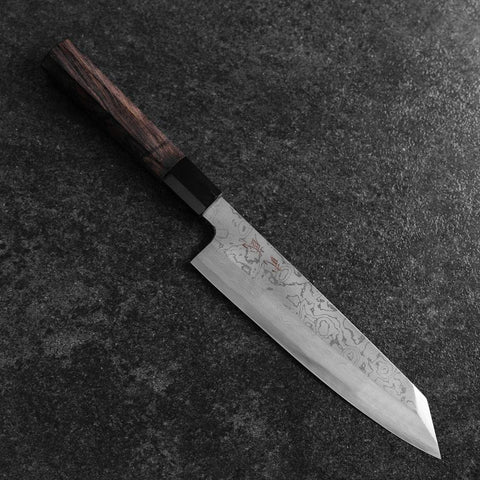 Kiritsuke Blue Steel #1 Suminagashi Büffelhorn und Ebenholz Griff 200mm-[Musashi]-[Japan-Küchenmesser]