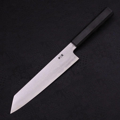 Kiritsuke Blue Steel #1 Suminagashi Schwarzer Ishime Griff 200mm-[Musashi]-[Japan-Küchenmesser]
