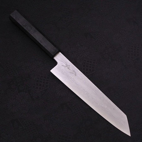 Kiritsuke Blue Steel #1 Suminagashi Schwarzer Ishime Griff 200mm-[Musashi]-[Japan-Küchenmesser]