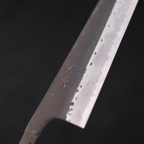 Kiritsuke Blue Steel #2 Edelstahlummantelung, Kurouchi Damast, 210mm-[Musashi]-[Japan-Küchenmesser]