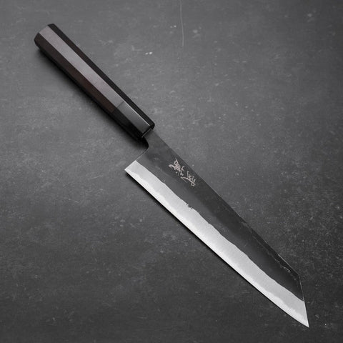 Kiritsuke Blue Steel #2 Kurouchi Büffelhorn und Ebenholz Griff 210mm-[Musashi]-[Japan-Küchenmesser]