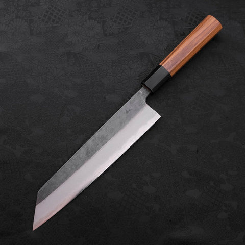 Kiritsuke Blue Steel #2 Kurouchi Büffelhorn und Teakholz Griff 210mm-[Musashi]-[Japan-Küchenmesser]