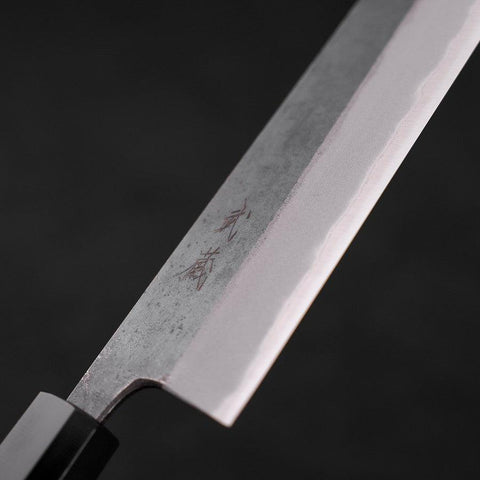 Kiritsuke Blue Steel #2 Kurouchi Büffelhorn und Teakholz Griff 210mm-[Musashi]-[Japan-Küchenmesser]