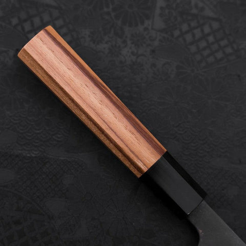 Kiritsuke Blue Steel #2 Kurouchi Damast Büffelhorn und Teakholz Griff 210mm-[Musashi]-[Japan-Küchenmesser]
