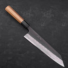 Kiritsuke Blue Steel #2 Kurouchi Damast Büffelhorn und Teakholz Griff 210mm-[Musashi]-[Japan-Küchenmesser]