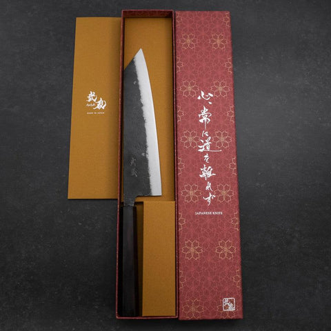 Kiritsuke Blue Steel #2 Kurouchi Ebenholz Griff 210mm-[Musashi]-[Japan-Küchenmesser]