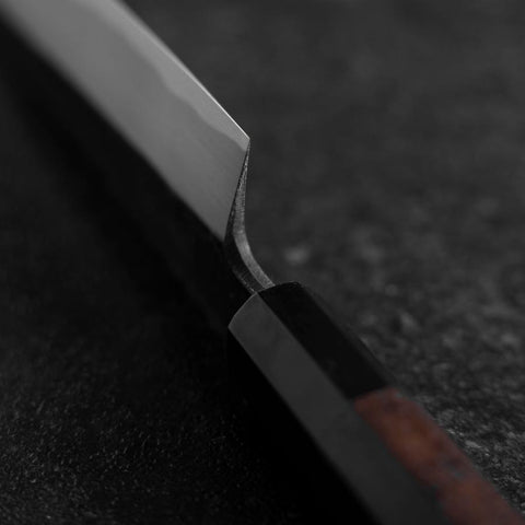 Kiritsuke Blue Steel #2 Kurouchi Nashiji Büffelhorn und Walnussholz Griff 200mm-[Musashi]-[Japan-Küchenmesser]