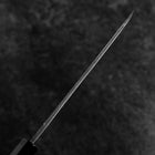 Kiritsuke Blue Steel #2 Kurouchi Nashiji Büffelhorn und Walnussholz Griff 200mm-[Musashi]-[Japan-Küchenmesser]