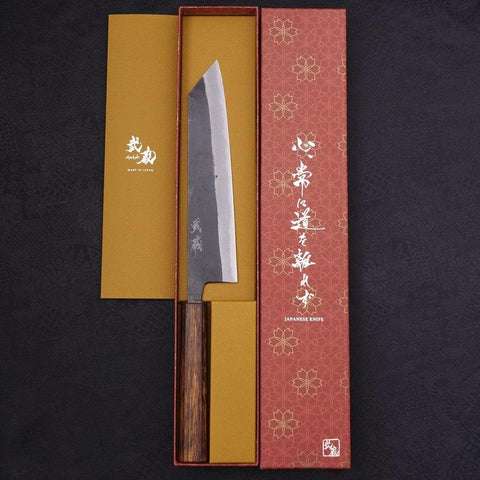 Kiritsuke Blue Steel #2 Kurouchi Sumi Urushi Griff 210mm-[Musashi]-[Japan-Küchenmesser]