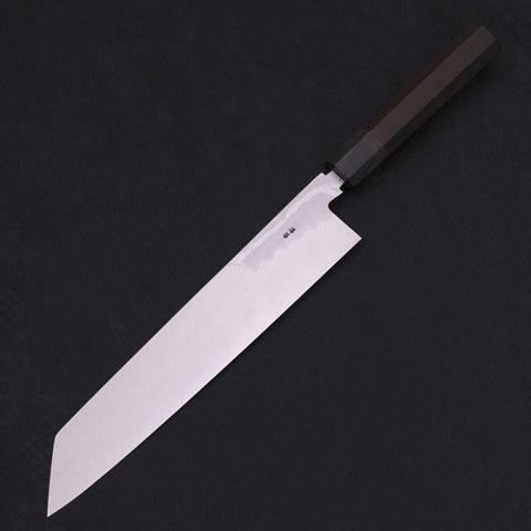 Kiritsuke Blue Steel #2 Suminagashi Büffelhorn und Ebenholz Griff 270mm-[Musashi]-[Japan-Küchenmesser]