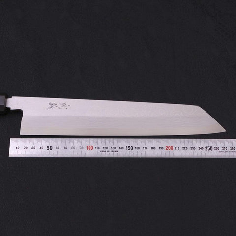 Kiritsuke Blue Steel #2 Suminagashi Büffelhorn und Ebenholz Griff 270mm-[Musashi]-[Japan-Küchenmesser]