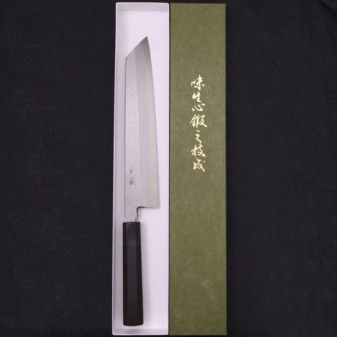 Kiritsuke Blue Steel #2 Suminagashi Büffelhorn und Ebenholz Griff 270mm-[Musashi]-[Japan-Küchenmesser]