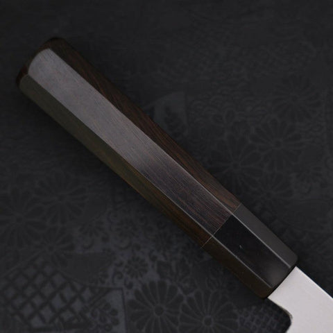 Kiritsuke Blue Steel #2 Suminagashi Buffalo Ebony Handle 240mm (9.4”)-[Musashi]-[Japanese-Kitchen-Knives]