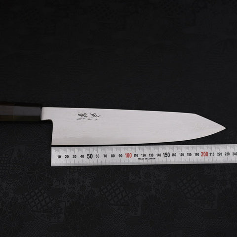 Kiritsuke Blue Steel #2 Suminagashi Büffelhorn und Ebenholz Griff 240mm-[Musashi]-[Japan-Küchenmesser]
