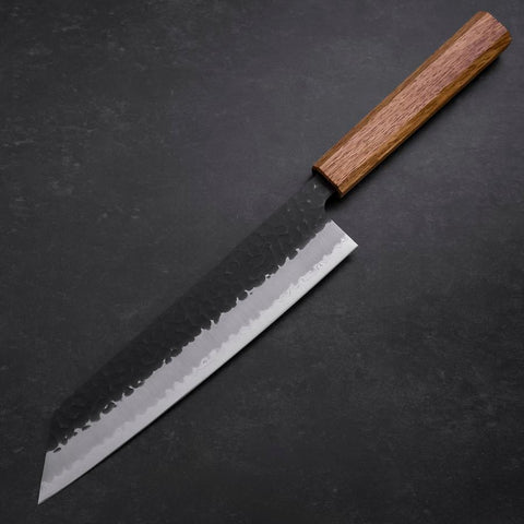 Kiritsuke Blue Super Kurouchi Tsuchime Eichenholz Griff 210mm-[Musashi]-[Japan-Küchenmesser]