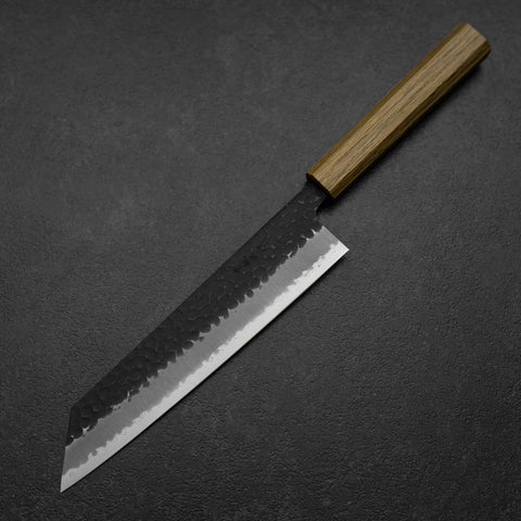 Kiritsuke Blue Super Kurouchi Tsuchime Eichenholz Griff 210mm-[Musashi]-[Japan-Küchenmesser]