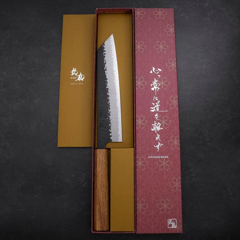 Kiritsuke Blue Super Kurouchi Tsuchime Eichenholz Griff 210mm-[Musashi]-[Japan-Küchenmesser]