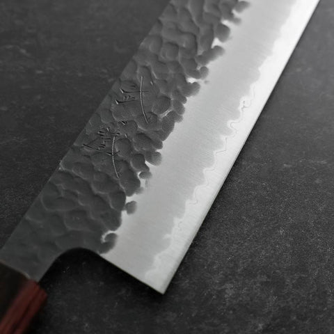 Kiritsuke Blue Super Kurouchi Tsuchime Zelkove Griff 210mm-[Musashi]-[Japan-Küchenmesser]