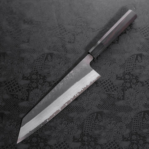 Kiritsuke Blue Steel #2 Kurouchi Damascus Chokin Dragon Buffalo Ebony Handle 210mm-[Musashi]-[Japanese-Kitchen-Knives]