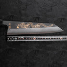Kiritsuke Blue Steel #2 Kurouchi Damascus Chokin Dragon Buffalo Ebony Handle 210mm-[Musashi]-[Japanese-Kitchen-Knives]