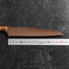 Kiritsuke Brotmesser VG-10 Kagami Damast Ahornholz Griff 210mm - Braun-[Musashi]-[Japan-Küchenmesser]
