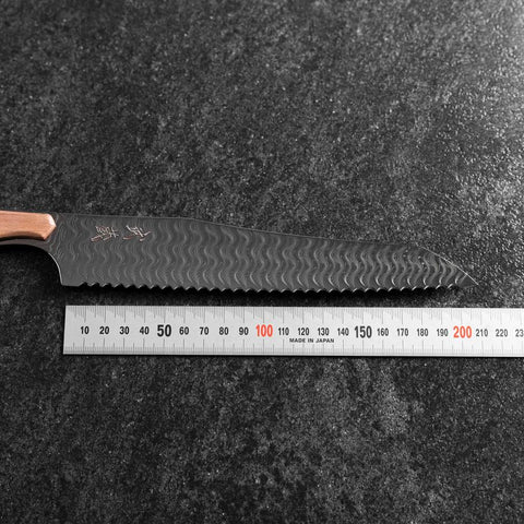 Kiritsuke Brotmesser VG-10 Kagami Damast Ahornholz Griff 210mm - Schwarz-[Musashi]-[Japan-Küchenmesser]