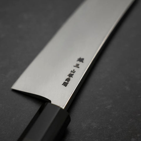Kiritsuke Deba Honyaki Silver Steel #3 Kagami Büffelhorn und Ebenholz Griff 180mm-[Musashi]-[Japan-Küchenmesser]
