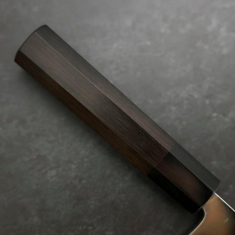 Kiritsuke Deba Honyaki Silver Steel #3 Kagami Büffelhorn und Ebenholz Griff 180mm-[Musashi]-[Japan-Küchenmesser]